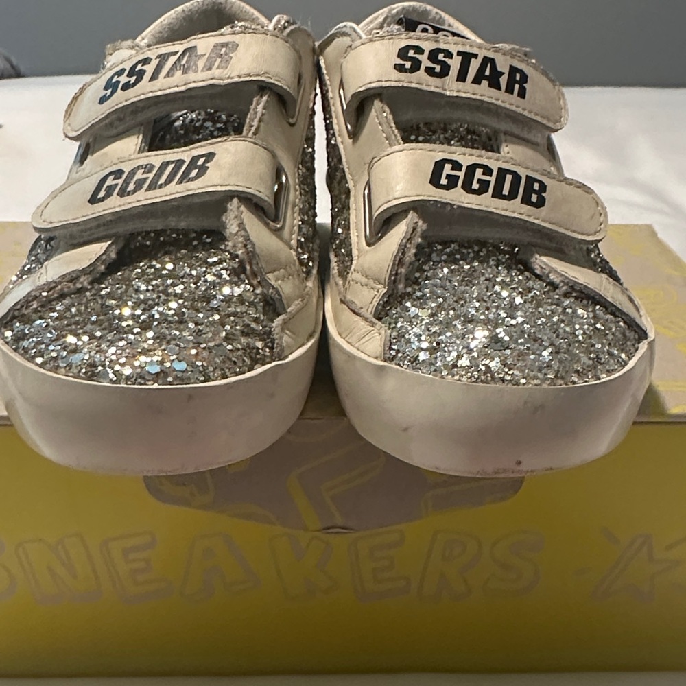Golden Goose Kids Glitter Velcro Sneakers in Silver - Picture 3 of 11